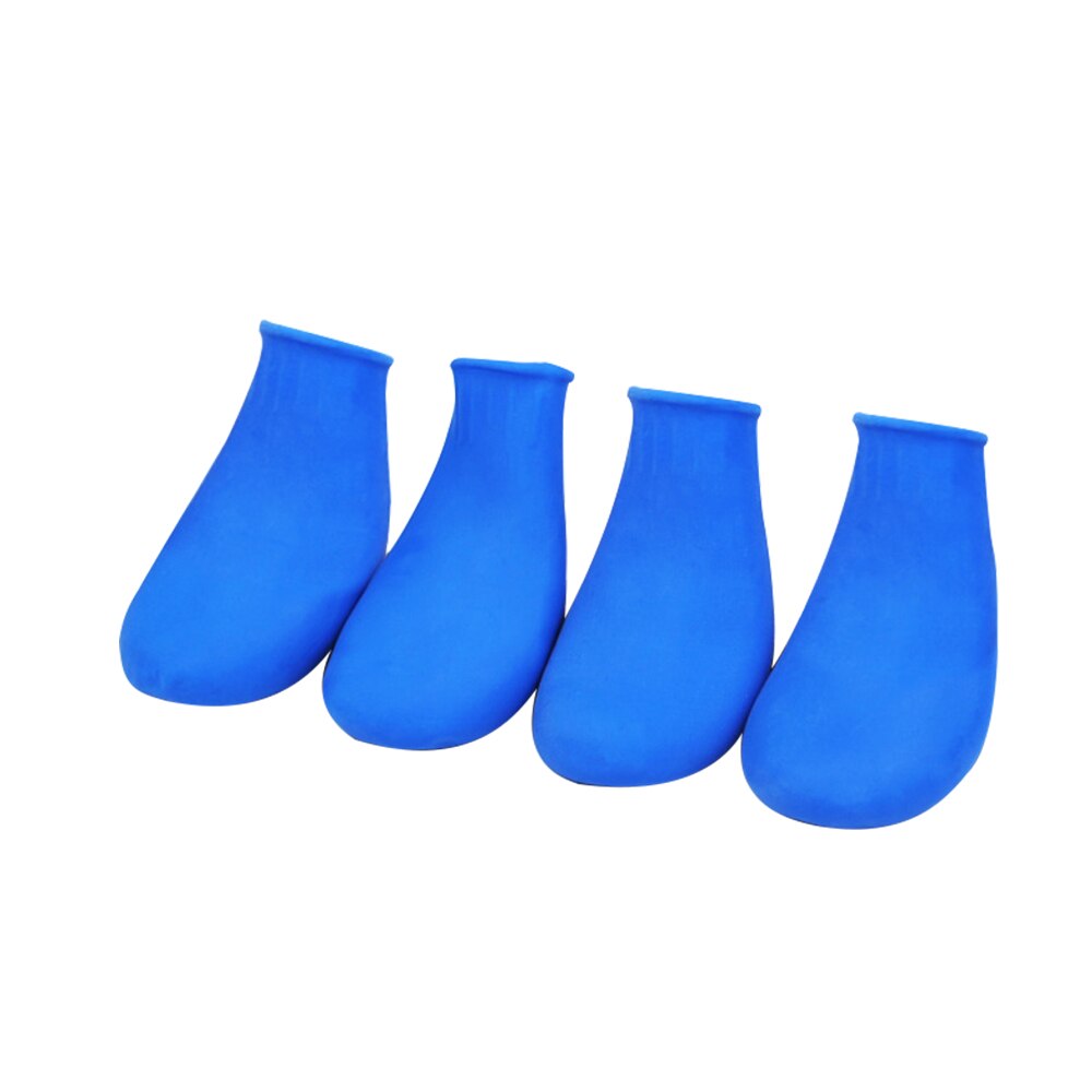 4 stk / parti regn kæledyr vandtætte sko anti slip hundesokker til hundehvalp gummistøvler slik farve hvalpesko kæledyrsprodukter: S blå