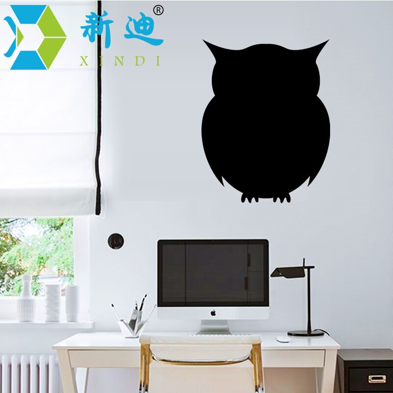 Pizarra pequeña de PVC para habitación de niños, pegatinas de pared de tiza, tablero negro, pegatinas de búho, tablero de mensajes y notas,
