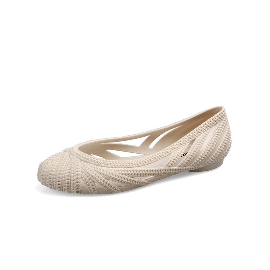 Sandalias de playa, zapatos planos de gelatina, botas de lluvia de suela blanda sin cordones, sandalias de verano, pies de boca poco profundos, zuecos romanos: Blanco / 36