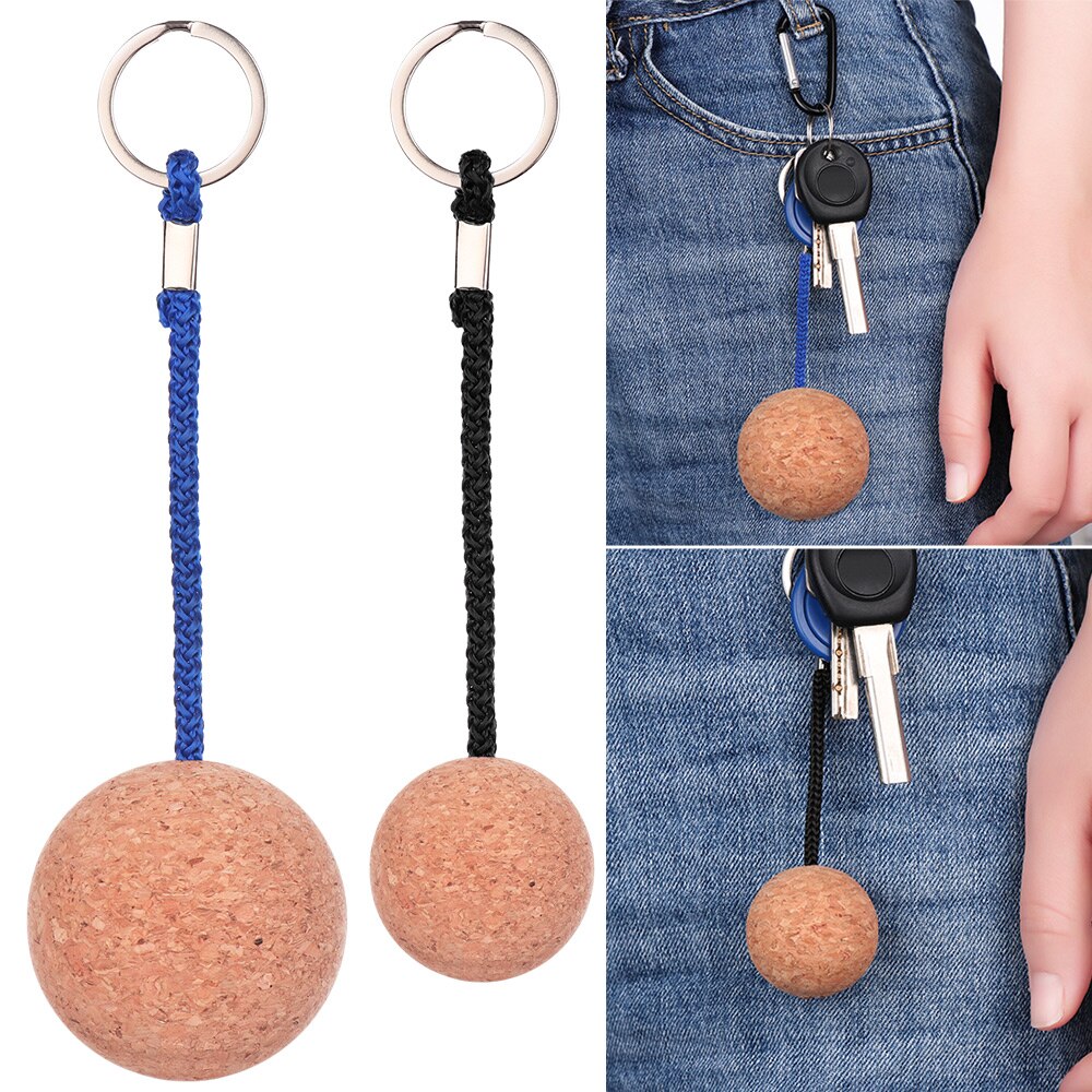 53Mm/35Mm Drijvende Boei Sleutelhanger Houder Kurk Bal Sleutelhanger Voor Water Sport Strand Reizen Vissen Duiken roeiboten