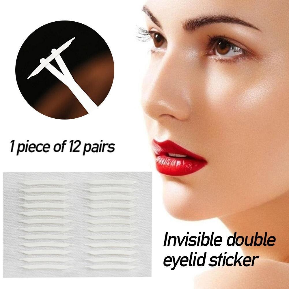 12 Pairs Onzichtbare Dubbele Ooglid Stickers 3D Dubbelzijdig Onzichtbare Ooglid Tape Sterke Grote Ogen Make Up Ooglid Sticker
