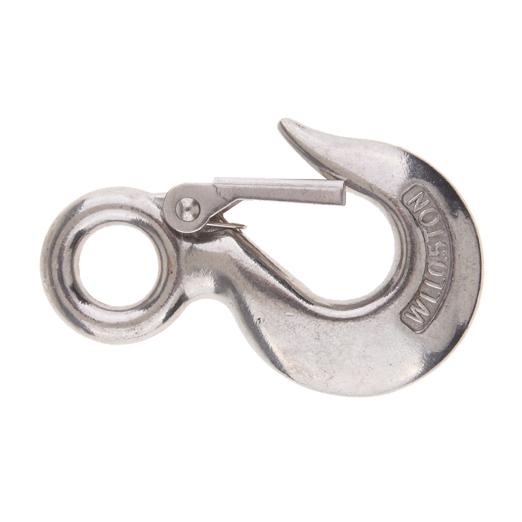 Marine Stainless Steel Clevis Hook Spring Loaded Safety Latch Universal for Winch Cable ,Tow Crane Lift