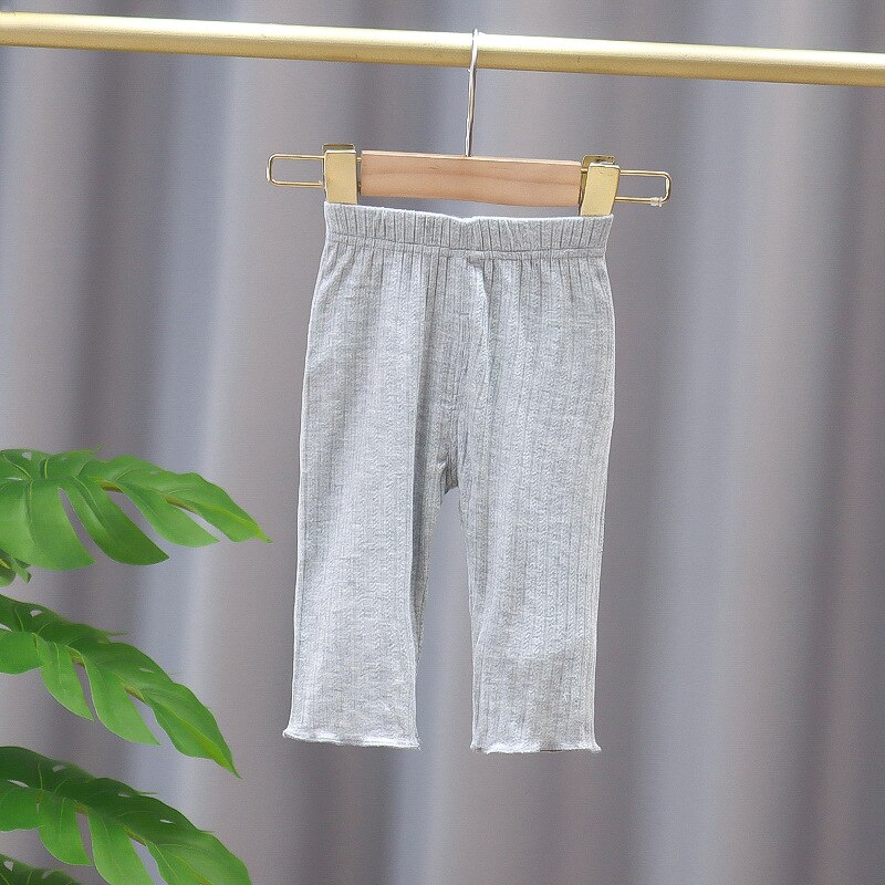 Summer Baby Girls Middle-length Legging Dancing Pants: Gray