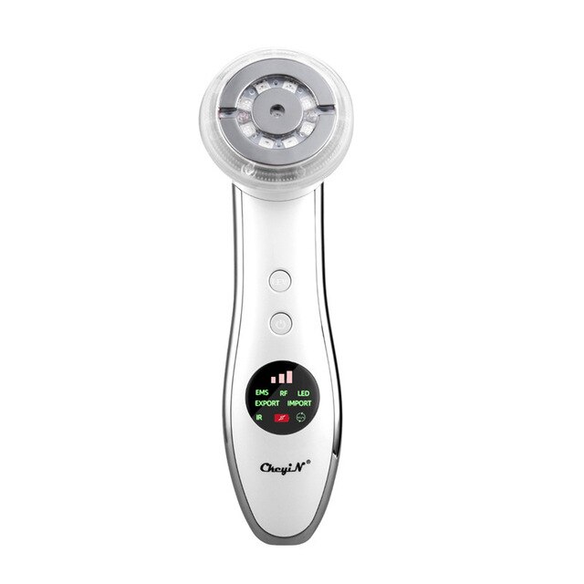 6 In 1 Ems Rf Photon Therapy Facial Massager Infrared Ion Skin Rejuvenation Beauty Machine Face Lifting Anti Aging Skin Care: White