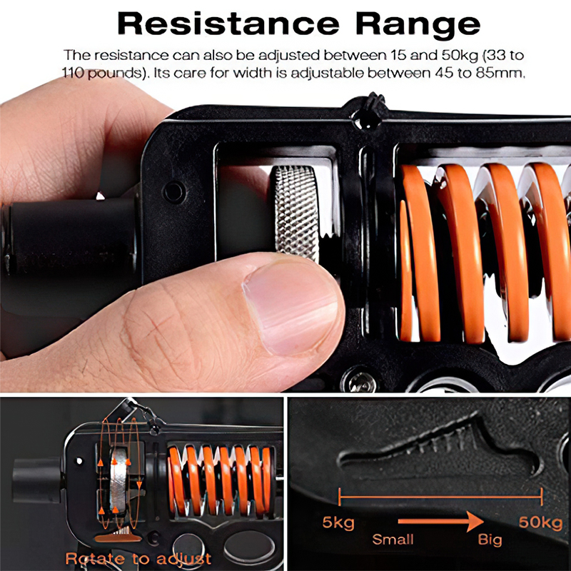 Adjustable Countable Heavy Grip Strength Trainer Fitness Hand Exerciser Grip Wrist Training Increase Strength Musicians Athlete