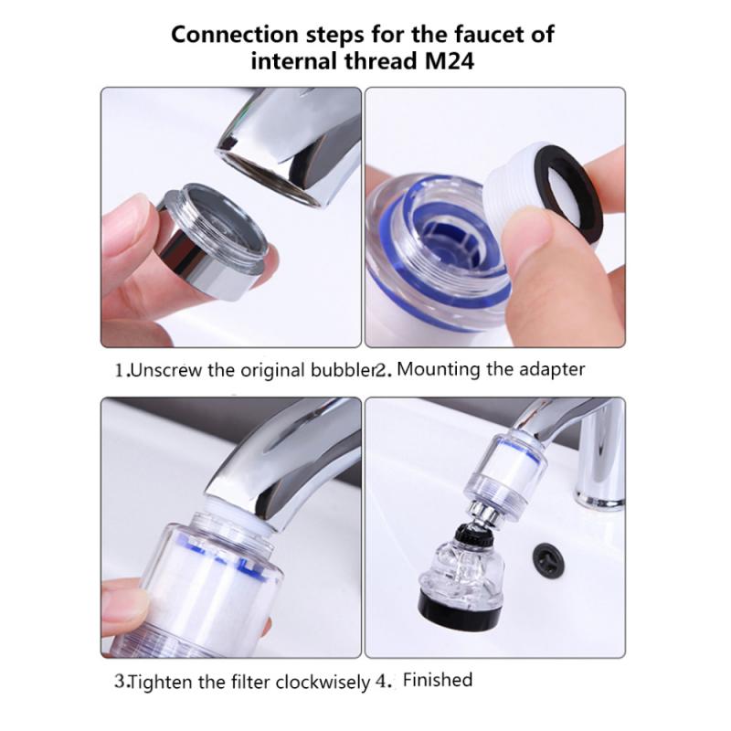 Grifo giratorio 360 para cocina, aireadores para grifos, difusor de agua, filtro de ahorro de agua, grifo de ducha, boquilla de cabezal de conector para el hogar