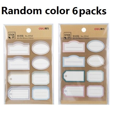 6Packs X 5 Vellen Student Naam Sticker Kleuterschool kinderen Cup Sticker Textbook Label Sticker Office Map Sticker 25940: 25940 6packs