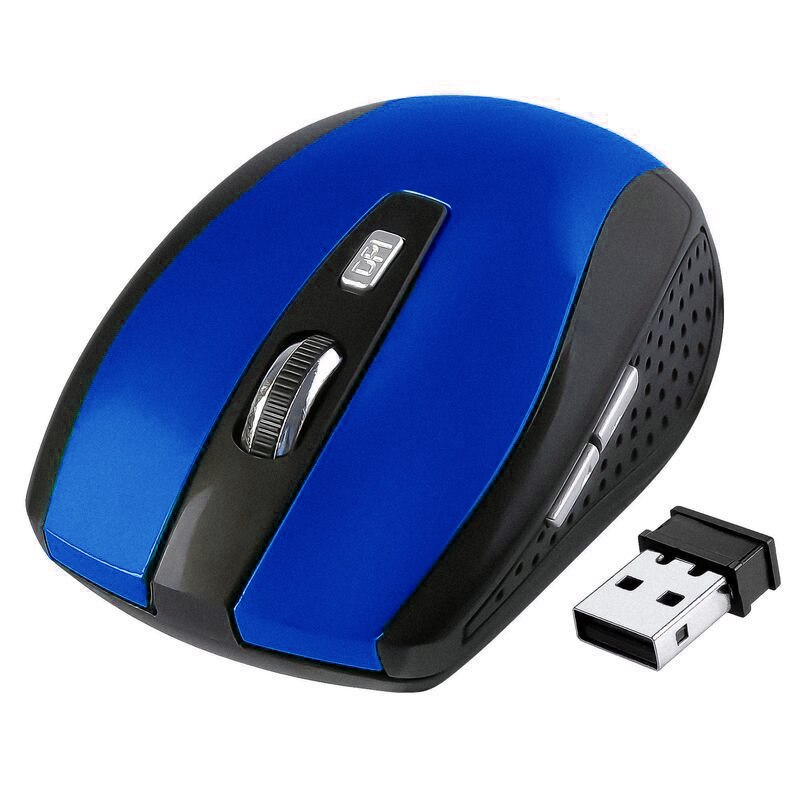 Souris optique sans fil 2.4GHz, avec récepteur USB 2.0, pour PC, clavier et accessoires d'ordinateur de bureau: blue