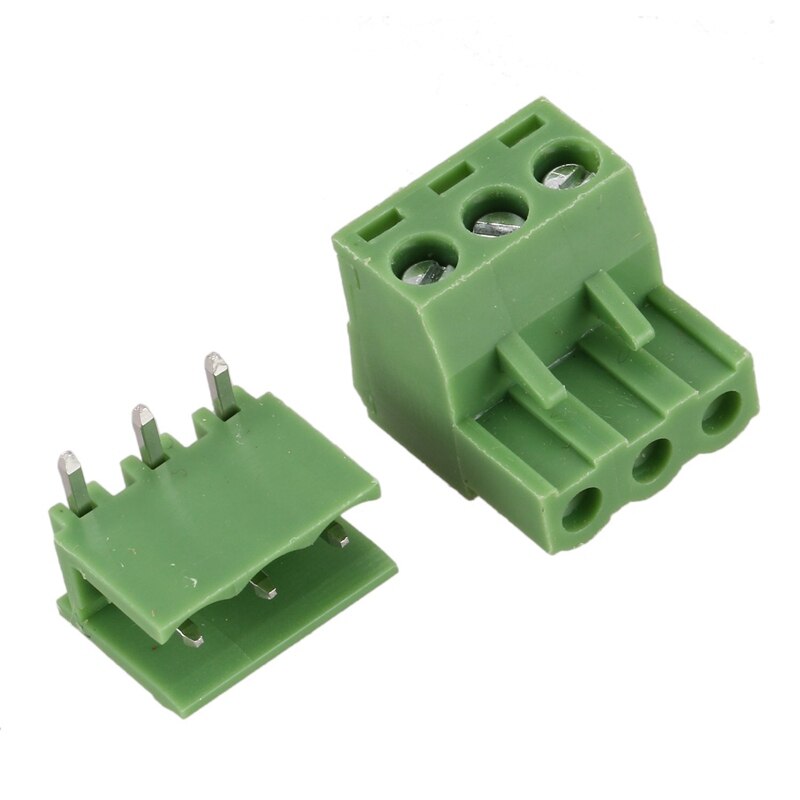 20 stk 5.08mm 3 -veis pcb-montert skruklemme for 14-22 awg ledning
