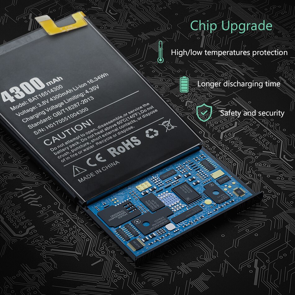 Batería de teléfono móvil para Doogee Y6 Max Y6Max, batería de repuesto de 4300mAh, BAT16514300