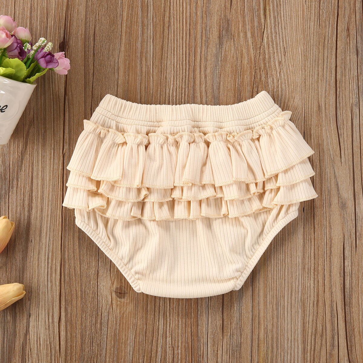 Flæser lagdelte pp-shorts spædbarn baby piger drenge shorts baby piger bomuld floral elastik talje korte bukser bukser tøj