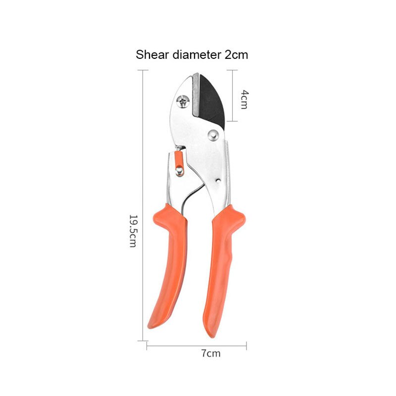 Tijeras de podar de acero al carbono con trinquete, herramienta de corte para jardinería, árboles y flores, ahorro de trabajo: Plata