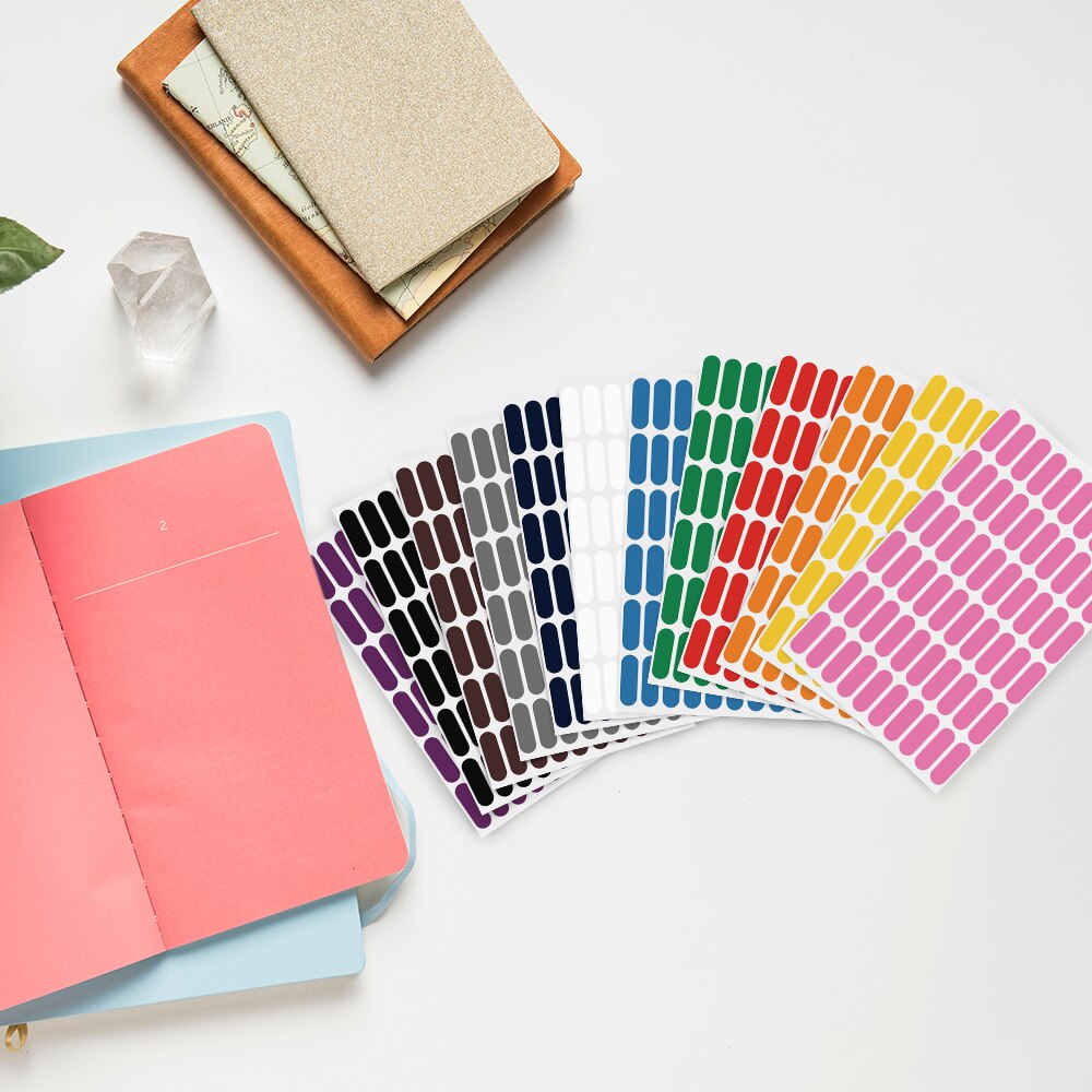 Étiquettes autocollantes en papier coloré, étiquette autocollante, catégorie inscriptible, 60 étiquettes par feuille, 720 étiquettes