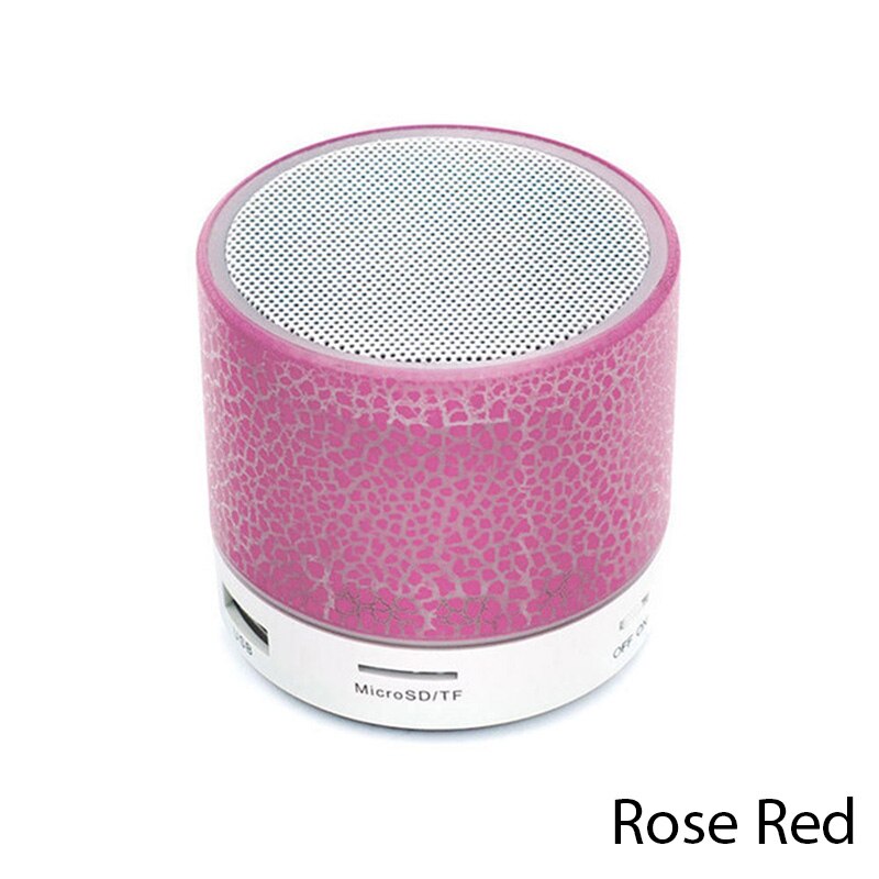 Mini Universal Portable Bluetooth Speaker Wireless Sound Box Small Crack LED TF Card USB Stereo Subwoofer With Buttons: Rose Red