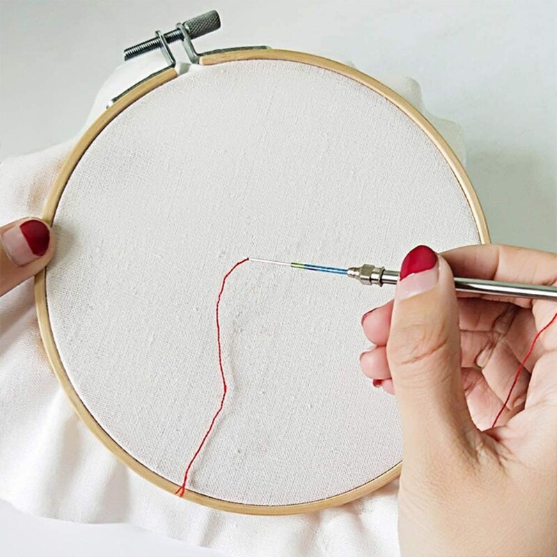 Embroidery Pen Stainless Steel Punch Needle Set Crochet Knitting Seam Ripper DIY Cross Stitch Sewing Tools