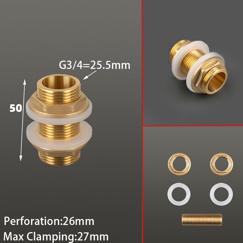 Conector de tanque de agua de latón de 1/2 "y 1/4", junta de silicona, tubo de cobre, junta de acoplamiento de tanque de peces, adaptador de manguera de tubo de riego de jardín: Rosa