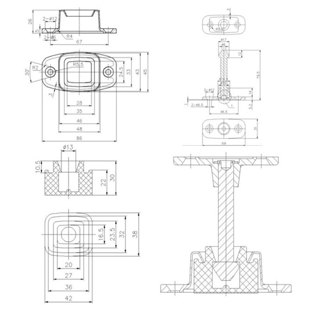2-5/8 ''Entry Deur Catch Houder Past Rv Trailer Camper Buitendeur, magnetische Deur Stop Rvs Deurstopper