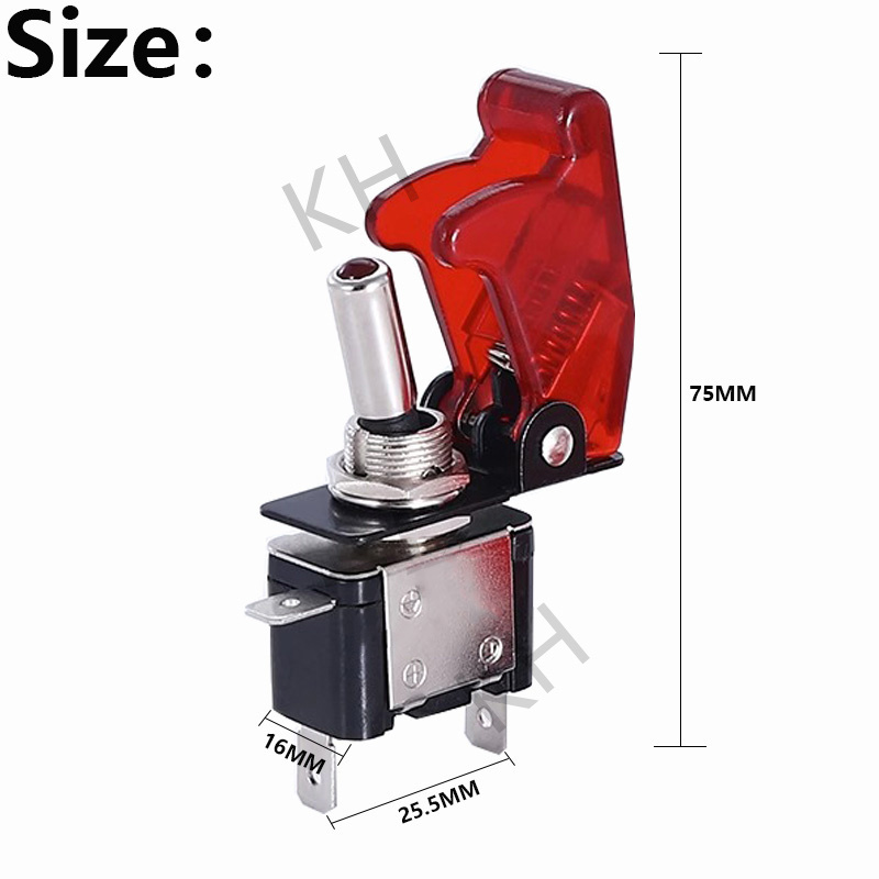 Auto Car Boat Truck Illuminated Led Toggle Switch With Safety Aircraft Flip Up Cover Guard 12V20A transparent