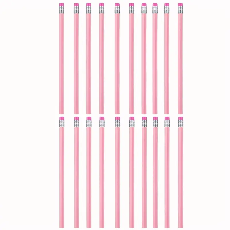 10/20/30 stuks houten roze bruiloft potlood met gum, Hb potlood voor school, kunst, kantoor, tekenen, schetsen, leren: YELLOW