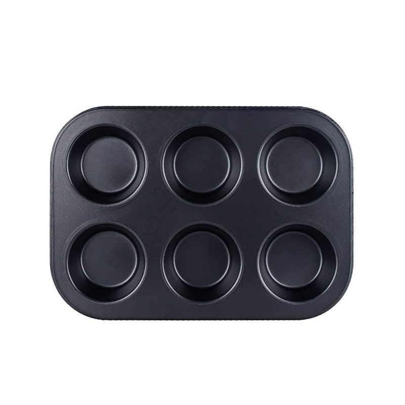 Molde quadrado do queque, Muffin Pan, Panela de aço carbono, Bakeware antiaderente, 657, 6 12 xícaras: CÉU AZUL