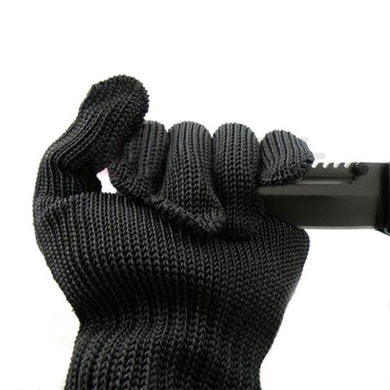 1/Paar Zwart Werken Veiligheid Anti-Mes Handschoenen Snijbestendige Roestvrij Staal Roestvrij Staaldraad Butcher Anti-Snijden Handschoenen