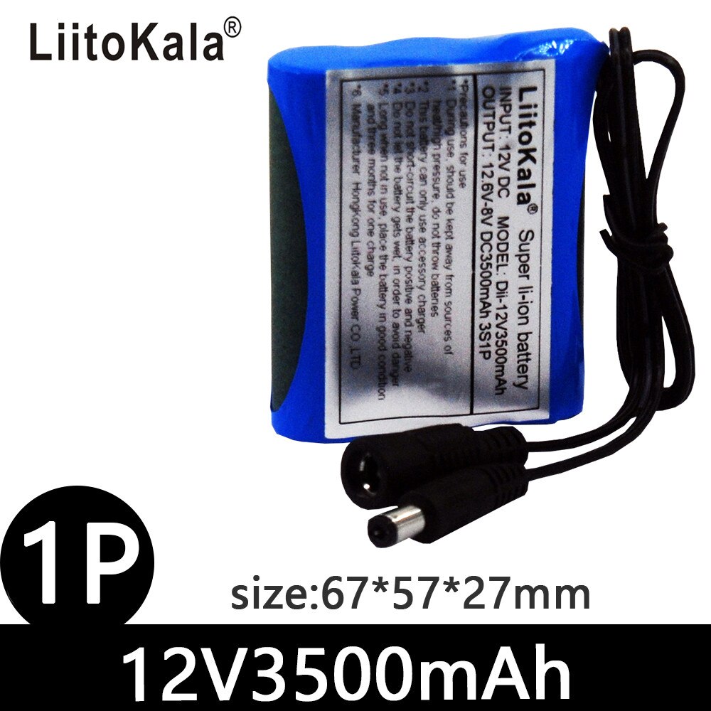LiitoKala 12V 2200mah 3000mah 3500mah 5600mah battery Rechargeable Lithium Ion battery pack capacity DC 12.6v CCTV Cam Monitor: 12V3000mah