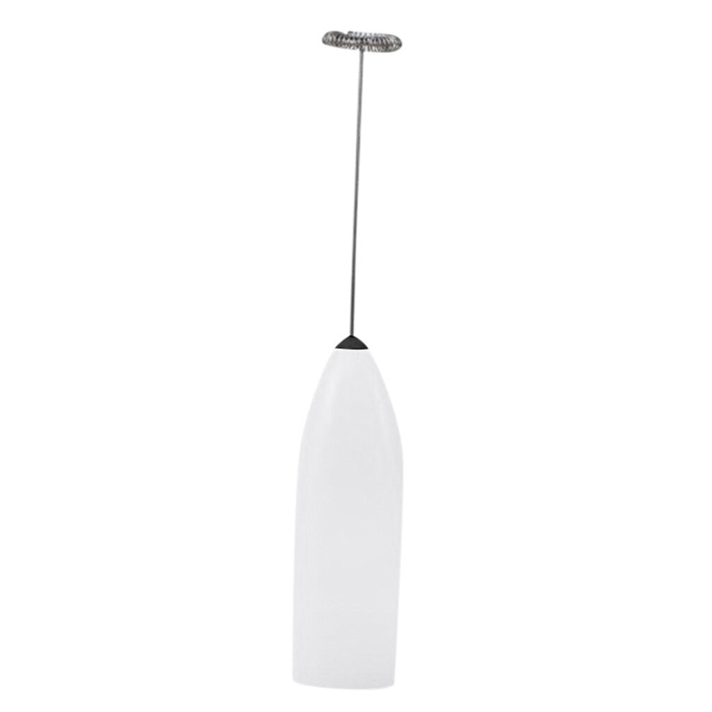 Batidor de café y leche, batidor manual, batidor eléctrico de huevos, Espumador, Mini agitador con mango, herramienta de cocina práctica # P5, 1 ud.: White 