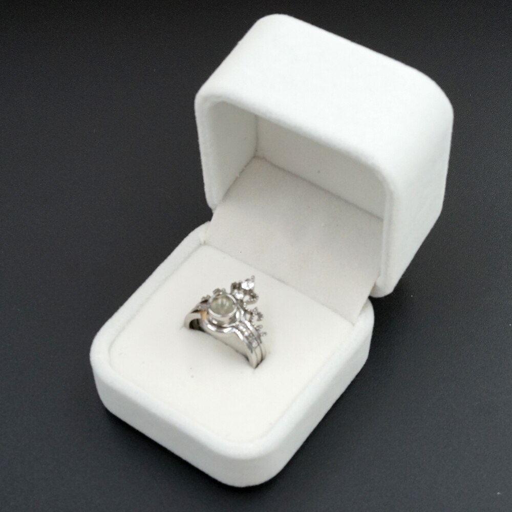 Two In One 100 Languages I Love You Projection Crown Ring For Lovers Women Girls Wedding Engagement Rings Jewelry: SilverWhiteBox