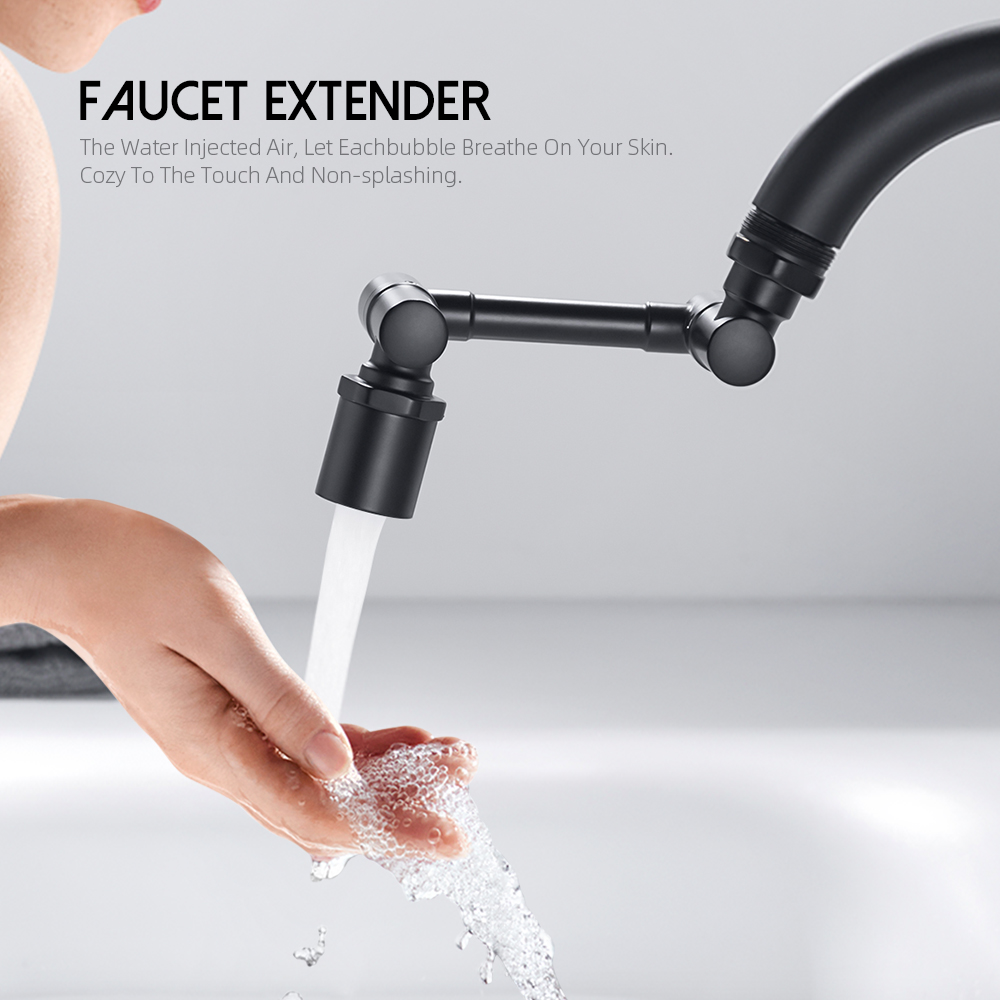 1080 Degree Faucet Extender Adapter Robotic Arm Tap Extension 2 Mode Aerator Sprayer Head Bubbler for Kitchen Tap Accessories