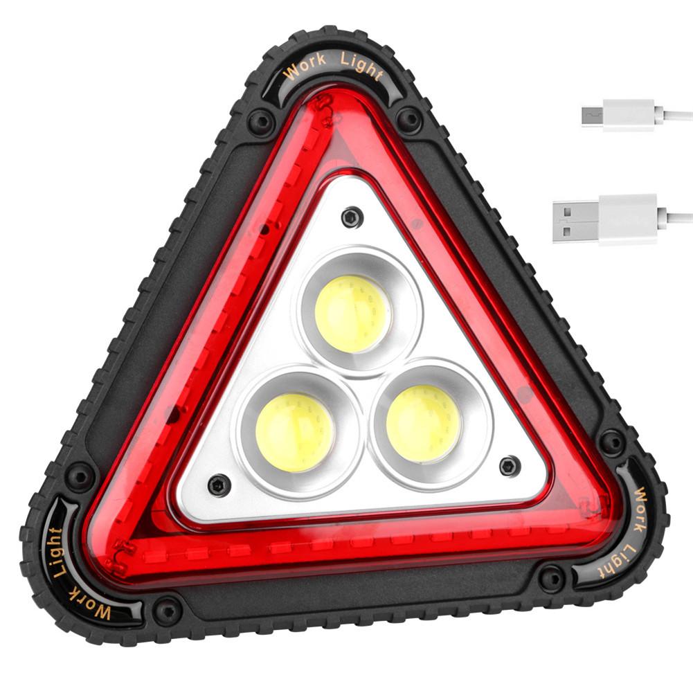 3 cob arbejdslys trafikadvarselslys usb genopladelig trekant multifunktionel udendørs campingtelt lys