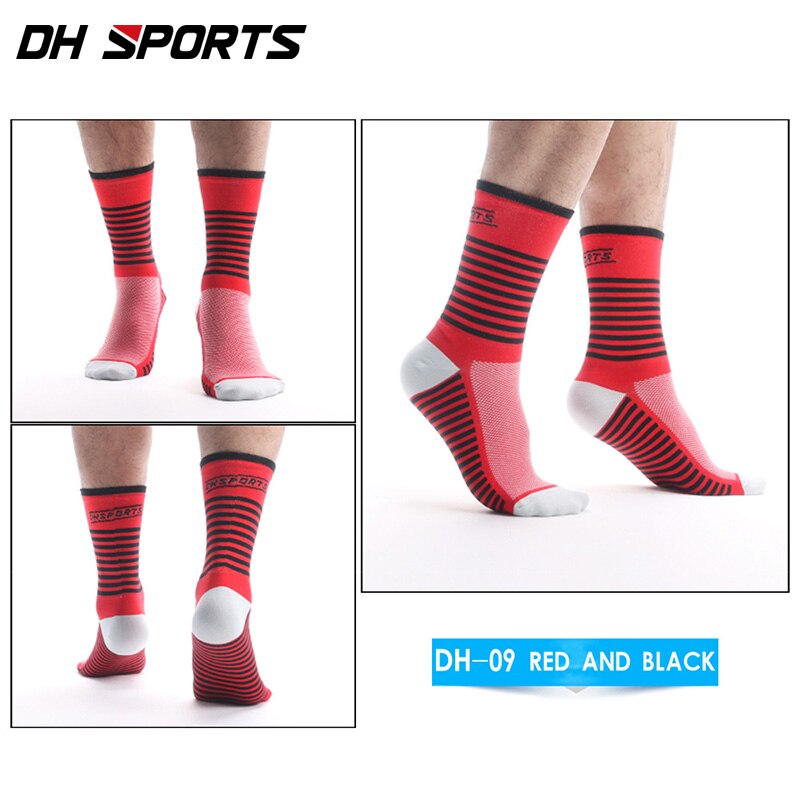 DH SPORT Professionele Fietsen sokken funky thermische sokken Knie-Hoge Sport Running winddicht Compressie racefiets Sokken