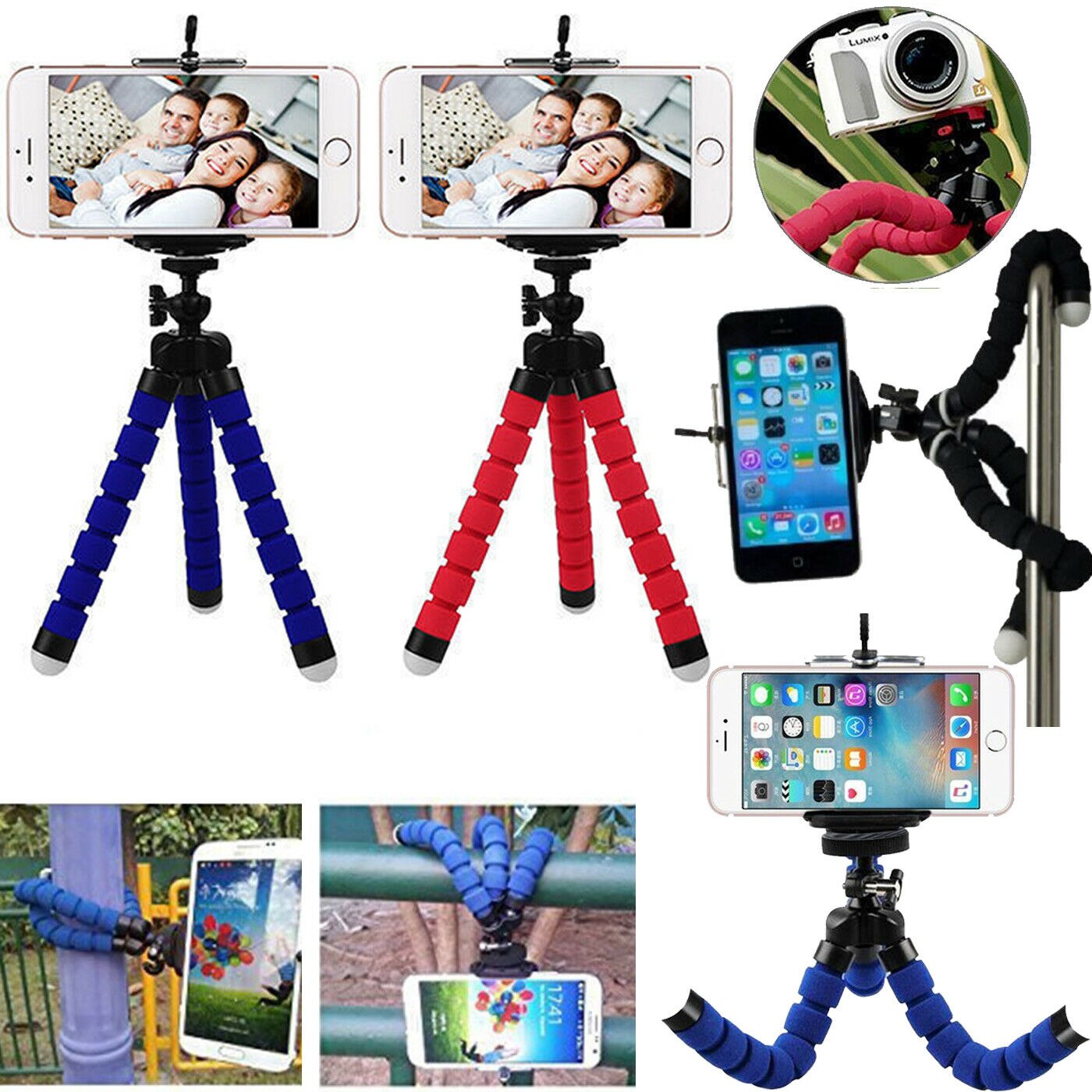 360 gradere universell mini mobiltelefon stativ stativ grep holder montering til kamera iphones samsung lg xiaomi huawei telefoner
