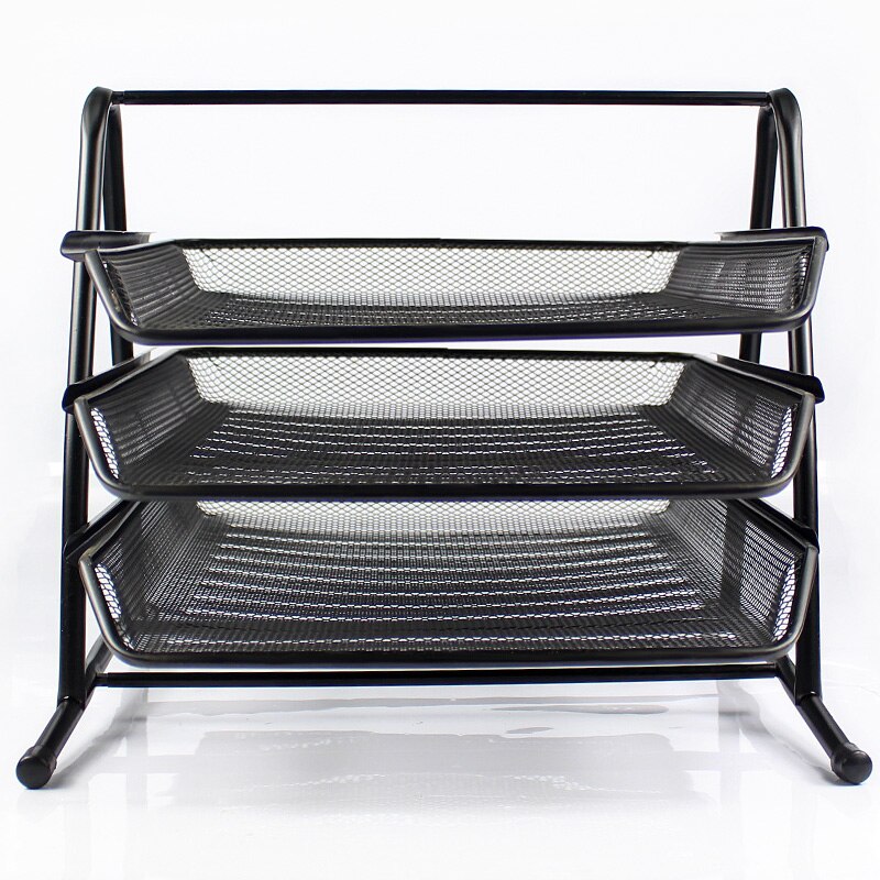 Office Filing Trays Holder A4 Document Letter Paper Wire Mesh Storage Organiser Desk Document File Organizer Tray Tabletop