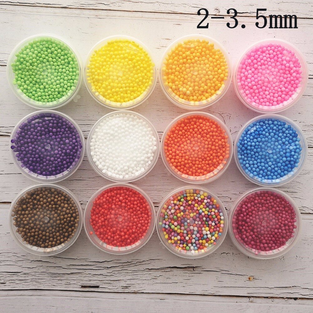 3Boxes Polystyrene Styrofoam Slime Box Foam Beads Snow Mud Particles Accessories Decorative Balls DIY Craft Supplies TOYS BEAD