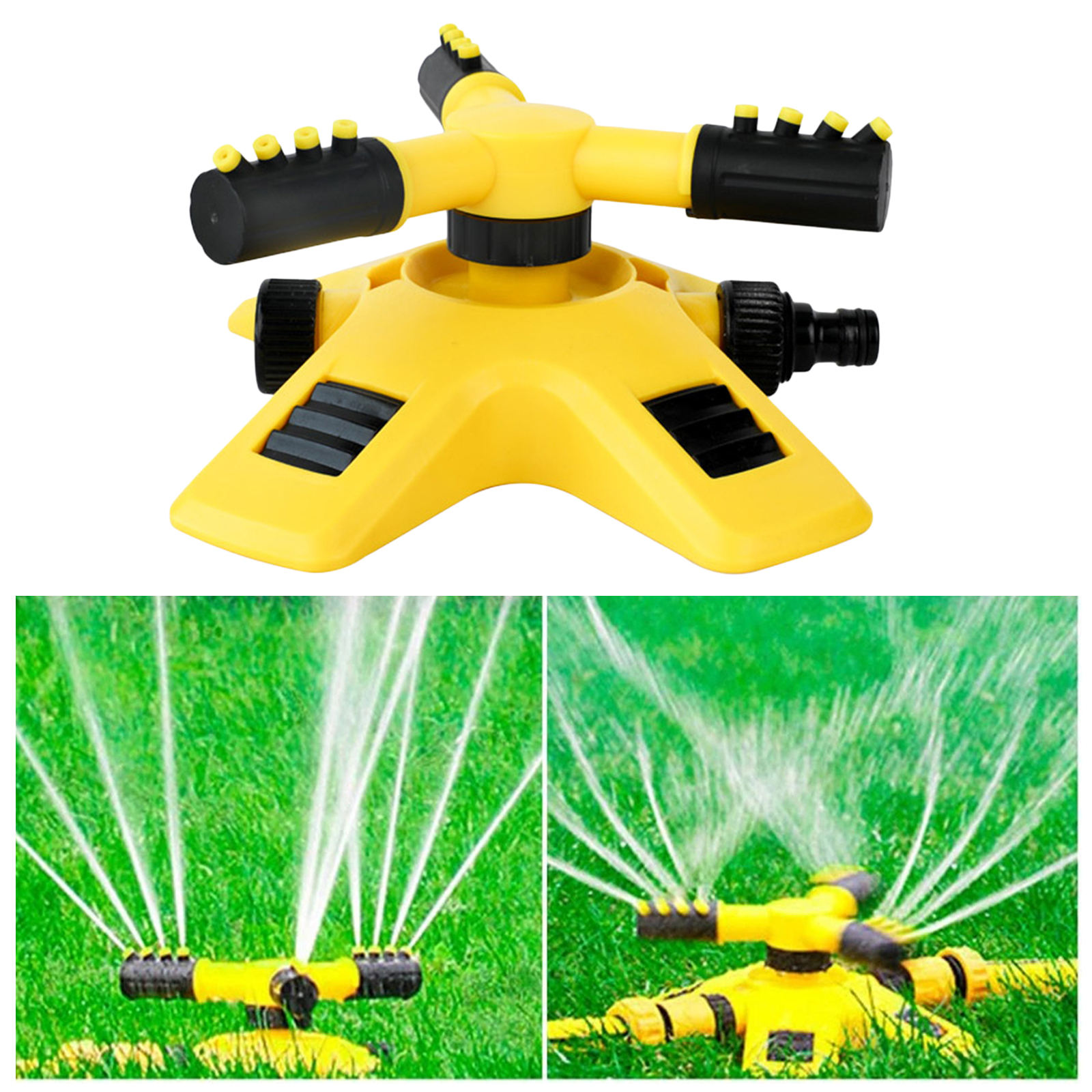 Gazon Sprinkler 3-Arm Oscillerende Tuin Gras Watering Sproeier Sprinklers