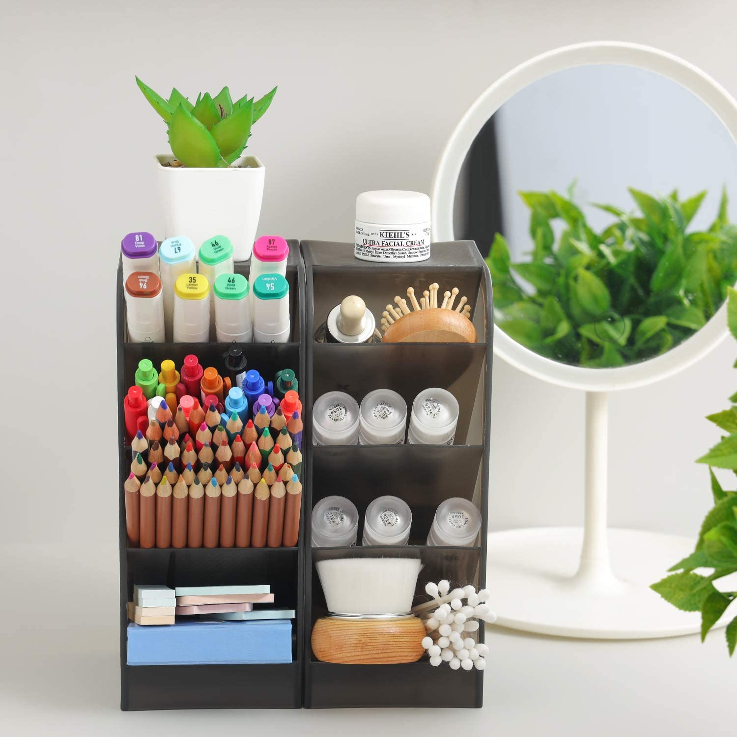 3 pcs Big Pen Organizer Storage for office, school home desk storage, high capacity, 12- compartments, white or black, 3 pack