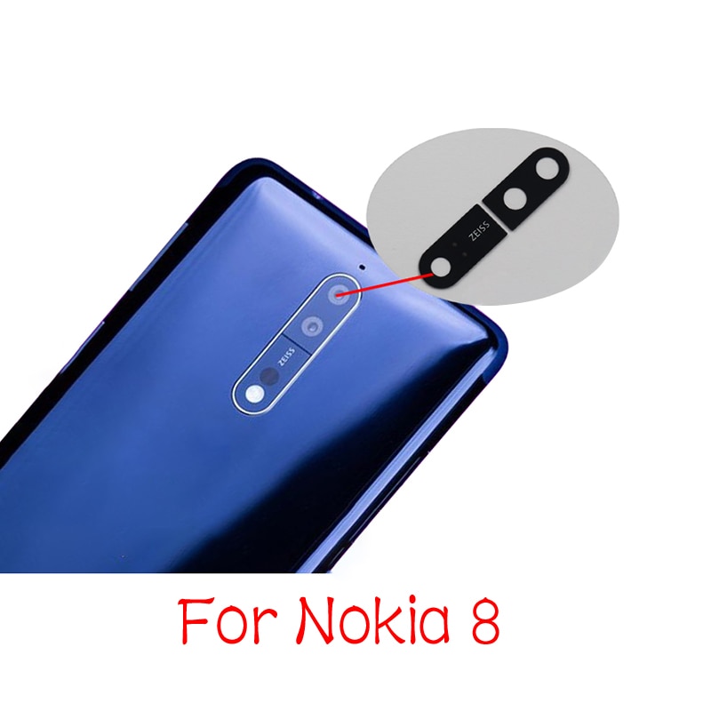 Voor Nokia 8 Back Rear Camera Glas Lens Cover Met Lijm Vervanging