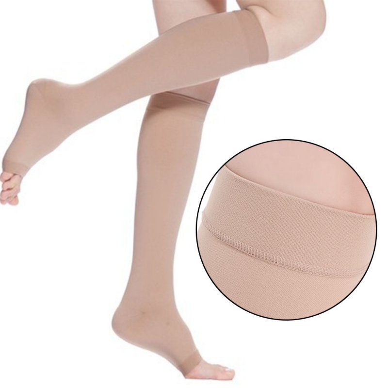 Men Women Socks Warm Solid Knee High Open Toe Unisex Compression Leg Socks