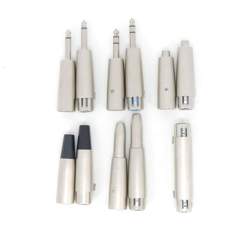1pc audio Metal Microphone 3pin XLR Male female To 1/4" 6.35mm 6.5 Mic mono RCA male female Stereo Transform Converter Adapter