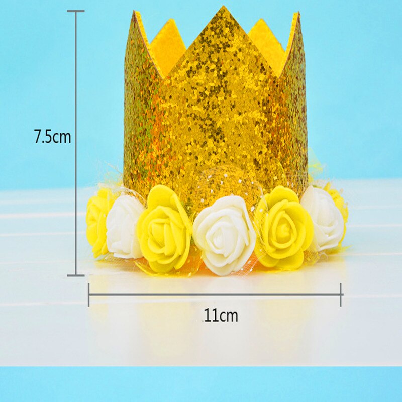 YWINETO Baby Eerste Verjaardag Kroon Hoeden Peuter Verjaardag Kroon Baby Meisje Jongens Bloem Tiara Kroon Hoofdband Party Hoed Haarband Baby Jongens Meisjes 1e Verjaardagsfeest Hoed Cake Smash Foto