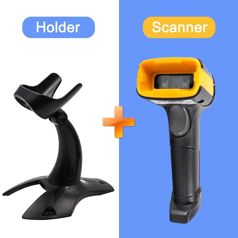 Portable Handheld Barcode Scanner 1D 2D QR Code Wired Wireless 2.4G USB Connection PDF417 POS Terminal with Stand Holder