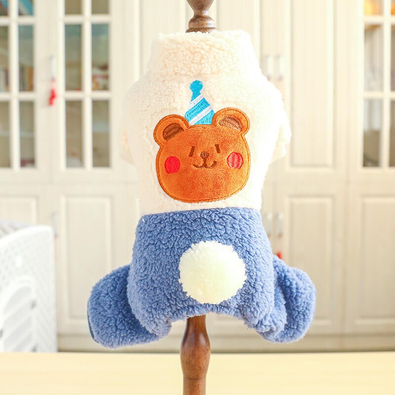PETCIECLE-vestido de peluche de Pomerania para perro, ropa cómoda de terciopelo para de cumpleaños, ropa de cuatro patas para perro, Otoño e Invierno: Brown / S