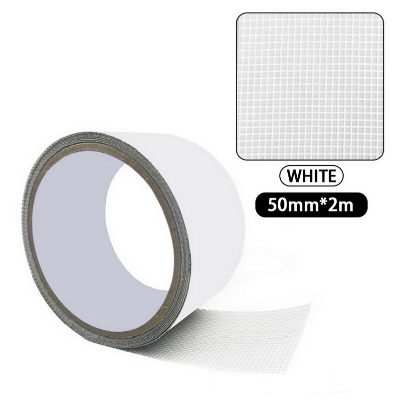 Screen Repair Tape Window Door Waterproof Patch Self-adhesive Super Fix Anti-Insect Door Mosquito Net Mesh Broken Holes Repair: white 50mmx2m