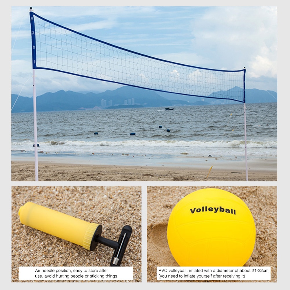 Taille réglable volley-ball ensemble de filet pliable Badminton maille Outdooor sport Portable entraînement démarrage rapide extrait plage d'été