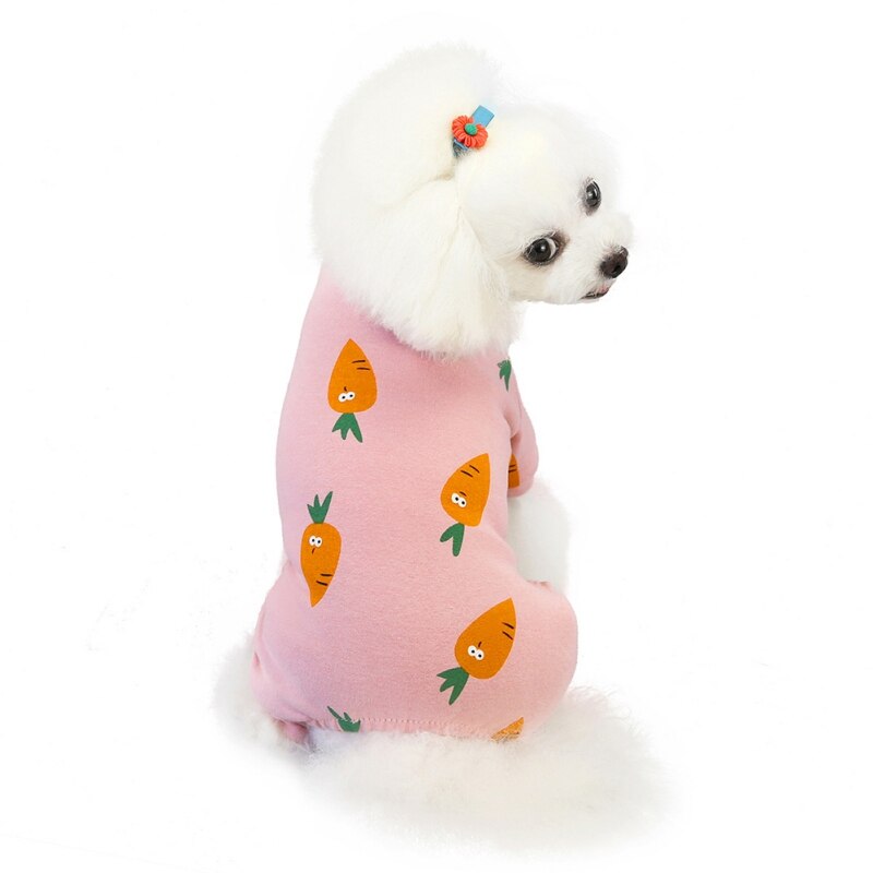 Warm Dogs Pajamas For Small Pet Dog Cat Clothes Puppy Jumpsuit Cute Fruit Printed Sleepwear For Dogs Home Outfit Pets Clothing: A / XXL