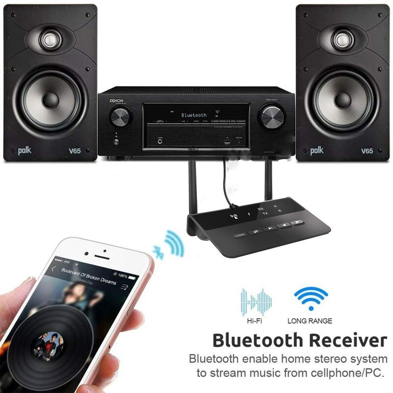 80M Bluetooth 5.0 Rca Zender Ontvanger Aptx Hd Ll Muziek Audio Draadloze Adapter 3.5Mm Aux Jack Voor Tv pc Auto Hoofdtelefoon