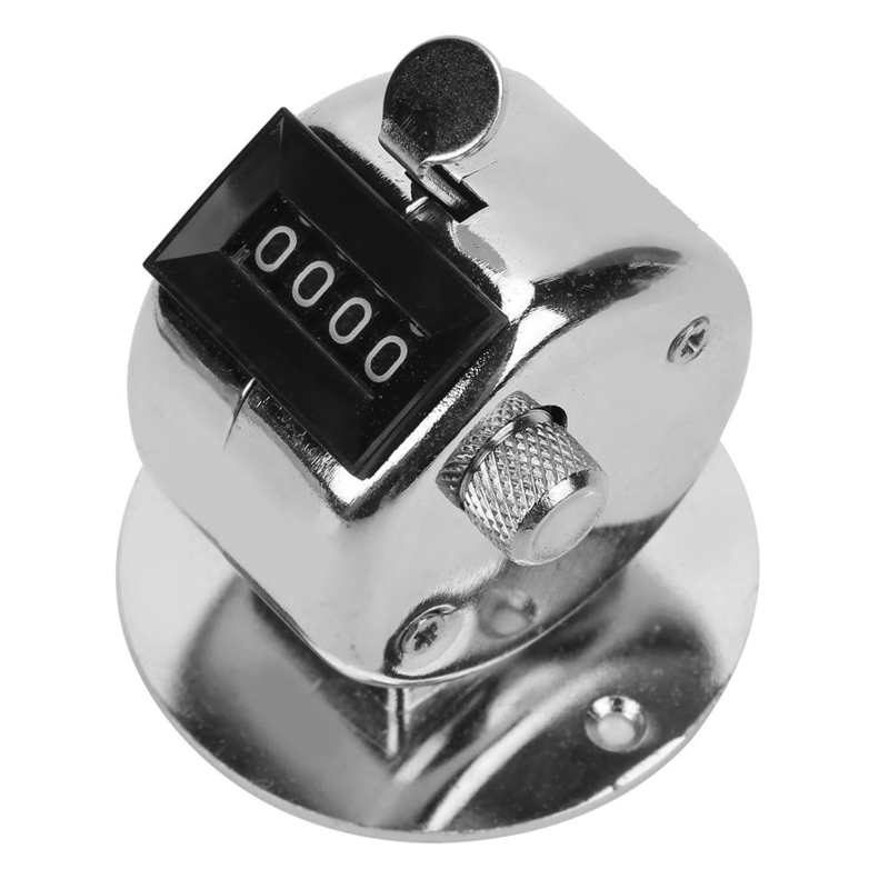 Hand Tally Counter Stainless Steel 4-Digit Manual Counting Tool Workshop Inventory Hand Counter 0-9999 4‑Digit Manual Counter
