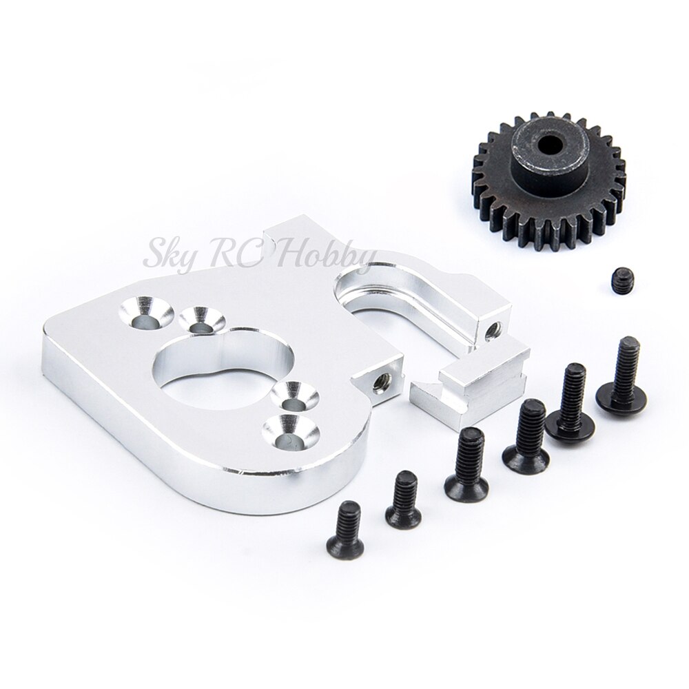 RC Auto Metall Motor- Sitz Montieren Ersatz Montage Zubehör &Ampere; 27T Ritzel Getriebe für WLtoys 1:14 1/14 144001 124018 124019 Aktualisierung Teile: Sitz Silber- und Ausrüstung