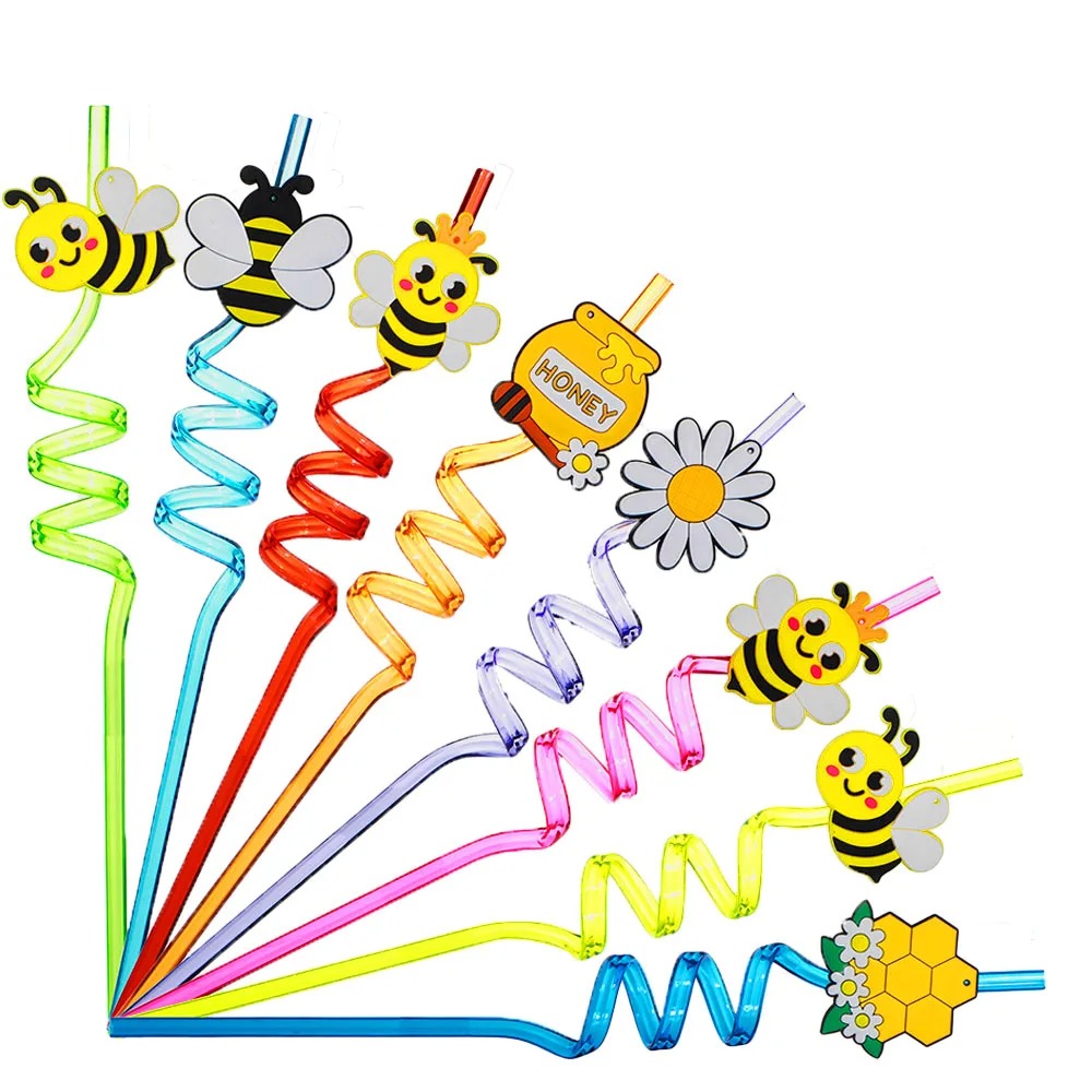 Cute Bumble Bee Honey Bee Party Decorations Cake Topper Banner Balloons Tablecloth For Kids Happy Birthday Party Supplies Decors: Gold