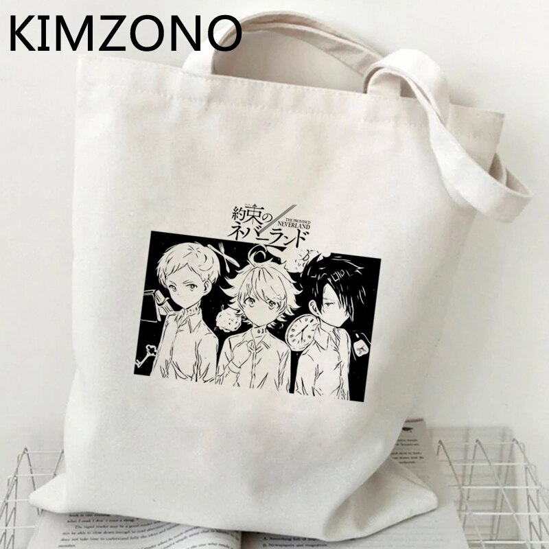 the Promised Neverland shopping bag bolsas de tela jute bag cotton bag bolsa compra ecobag bolsas ecologicas reciclaje sacolas: 54533
